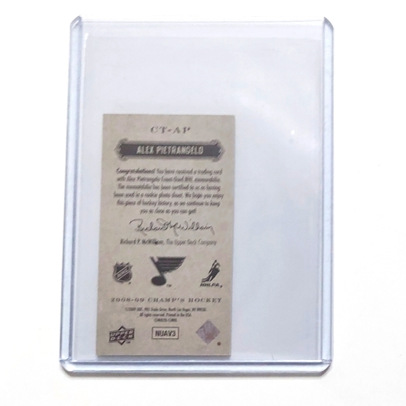 Alex Pietrangelo Rookie Champ's Event Used Jersey Card 2008/09 St. Louis Blues - Picture 2 of 2